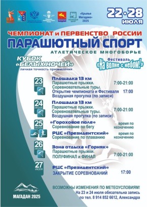 Парашютный спорт в Магадане: Чемпионат и фестиваль «На волне с небом!»