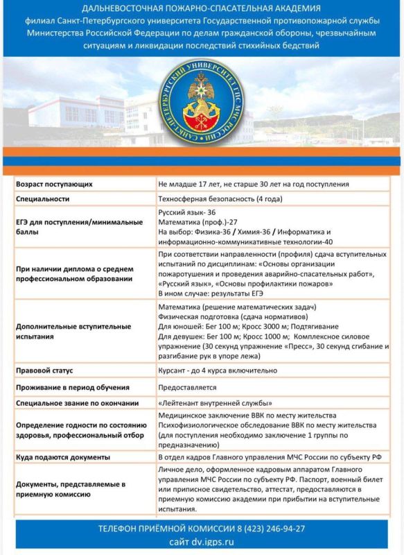 ВниманиеИнформация для абитуриентов