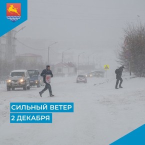 В Магадане во вторник, 2 декабря прогнозируют ветер восточный 15-20 м/с