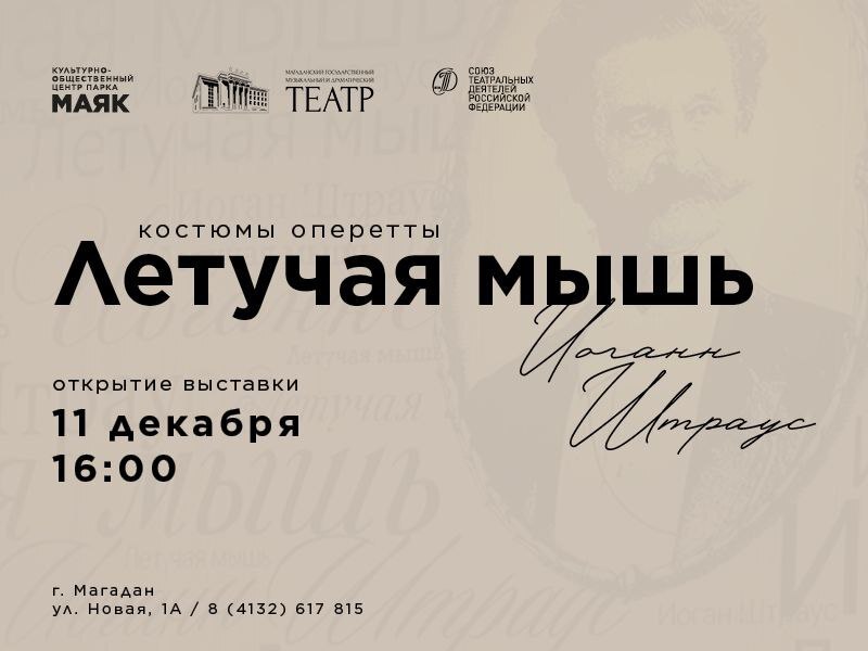 В Магадане готовится к открытию выставка театрального костюма оперетты «Летучая мышь», поставленной на сцене Магаданского государственного музыкального и драматического театра