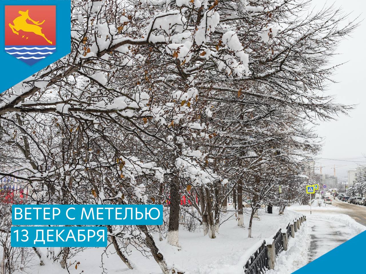 Днем 13 декабря в Магадане ожидается северо-восточный ветер 15-20 м/с с метелью