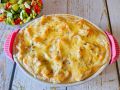 Фаршированные макароны-ракушки под соусом бешамель