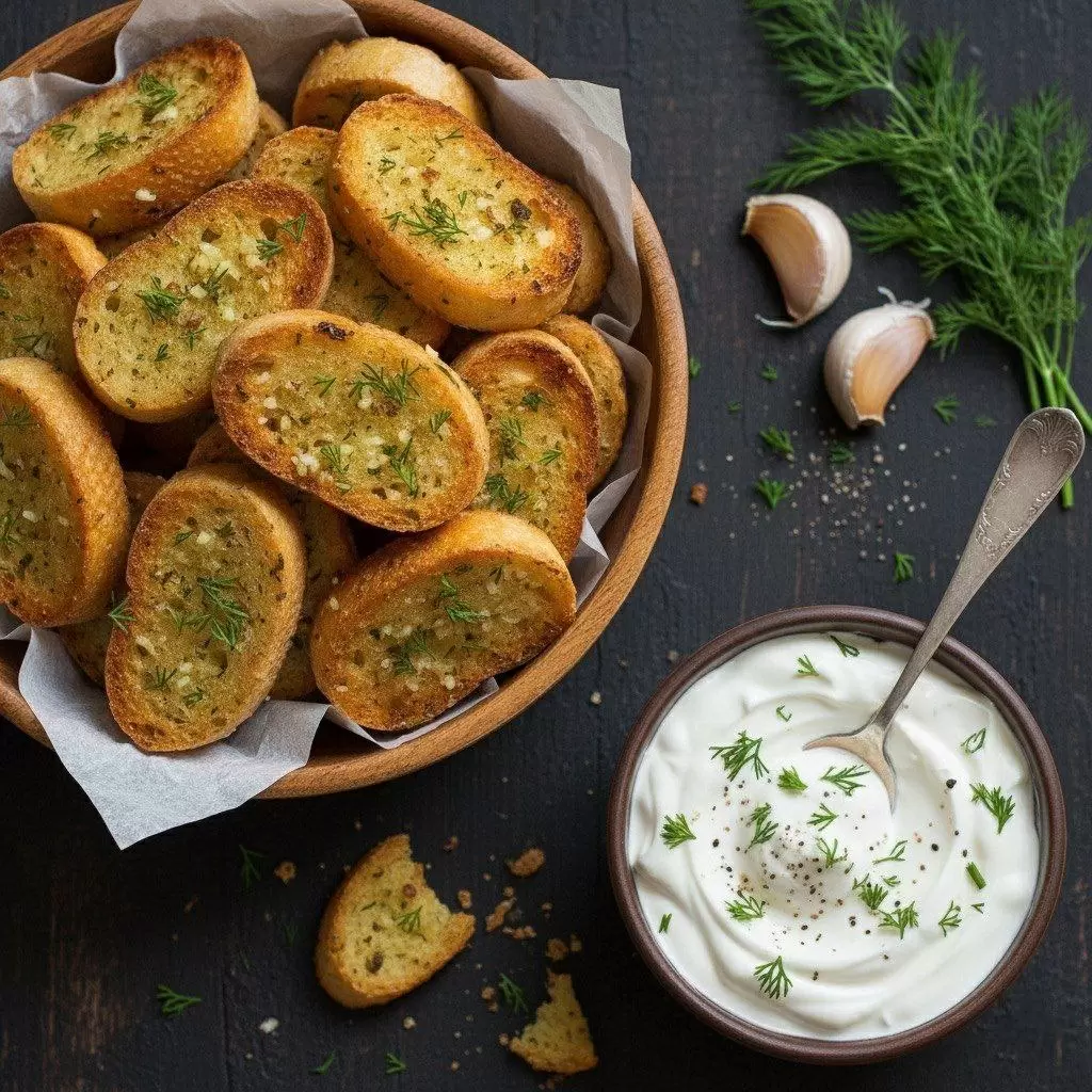 Чесночные гренки со сметаной: идеальная закуска к любому столу