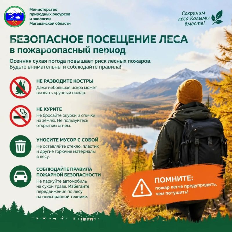 Напоминаем о необходимости соблюдения правил пожарной безопасности в лесах!