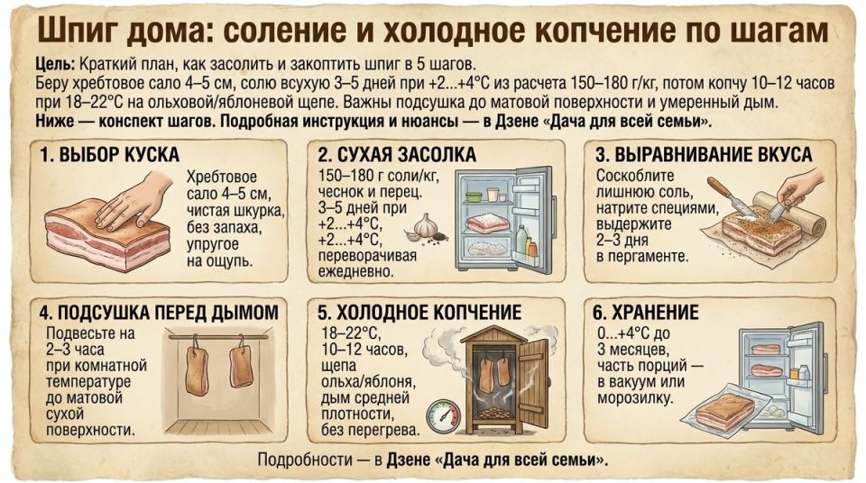 Осмысленный взгляд на домашнее копчение шпигa и его хранение