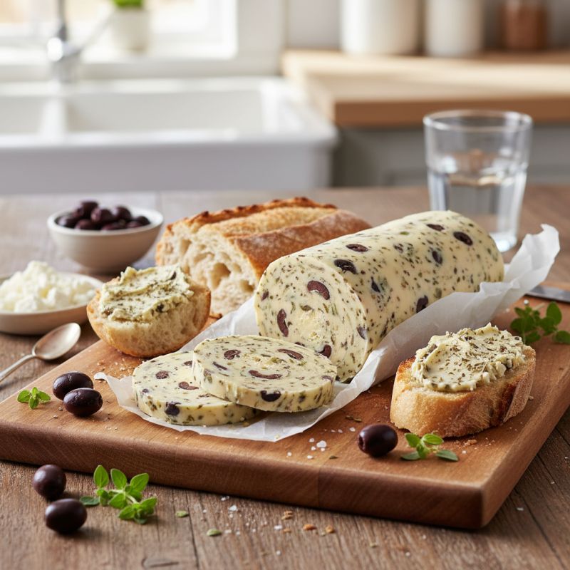 Необычное сливочное масло с фета и оливками Каламата дарит средиземноморский акцент